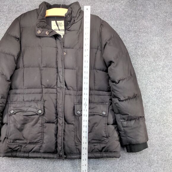 Route 66 Men's Puffer Jacket Black Medium Front Zip Long Sleeve Pocket Quilted - Picture 14 of 16